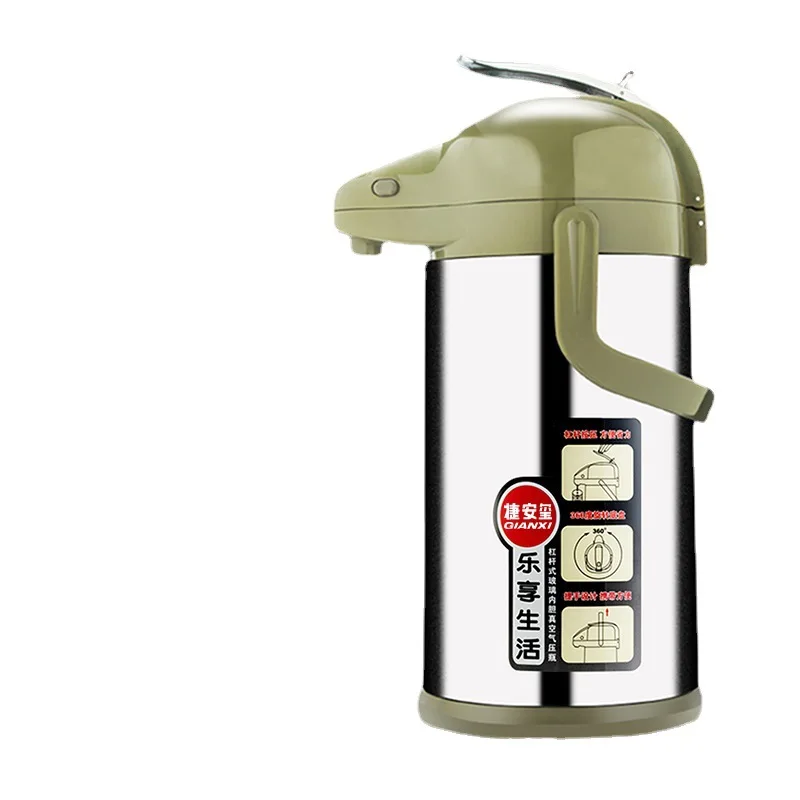 

Portable air pressure kettle, thermos bottle, household boiling water bottle, glass liner, pressing warm pot, large capacity
