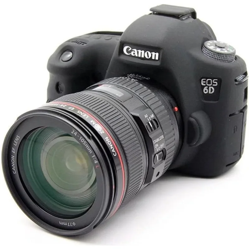 Professional Secure Silicone Camera Cases Bag Housing Rubber Body Skin for Canon EOS 6D Digital SLR Camera Protective Case
