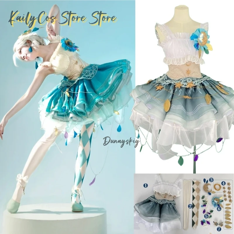 

Game Identity V Drifting Moonlight Margaretha Zelle Cosplay Costume Full Set Female Dancer Cosplay Uniforms Wig shoes Props