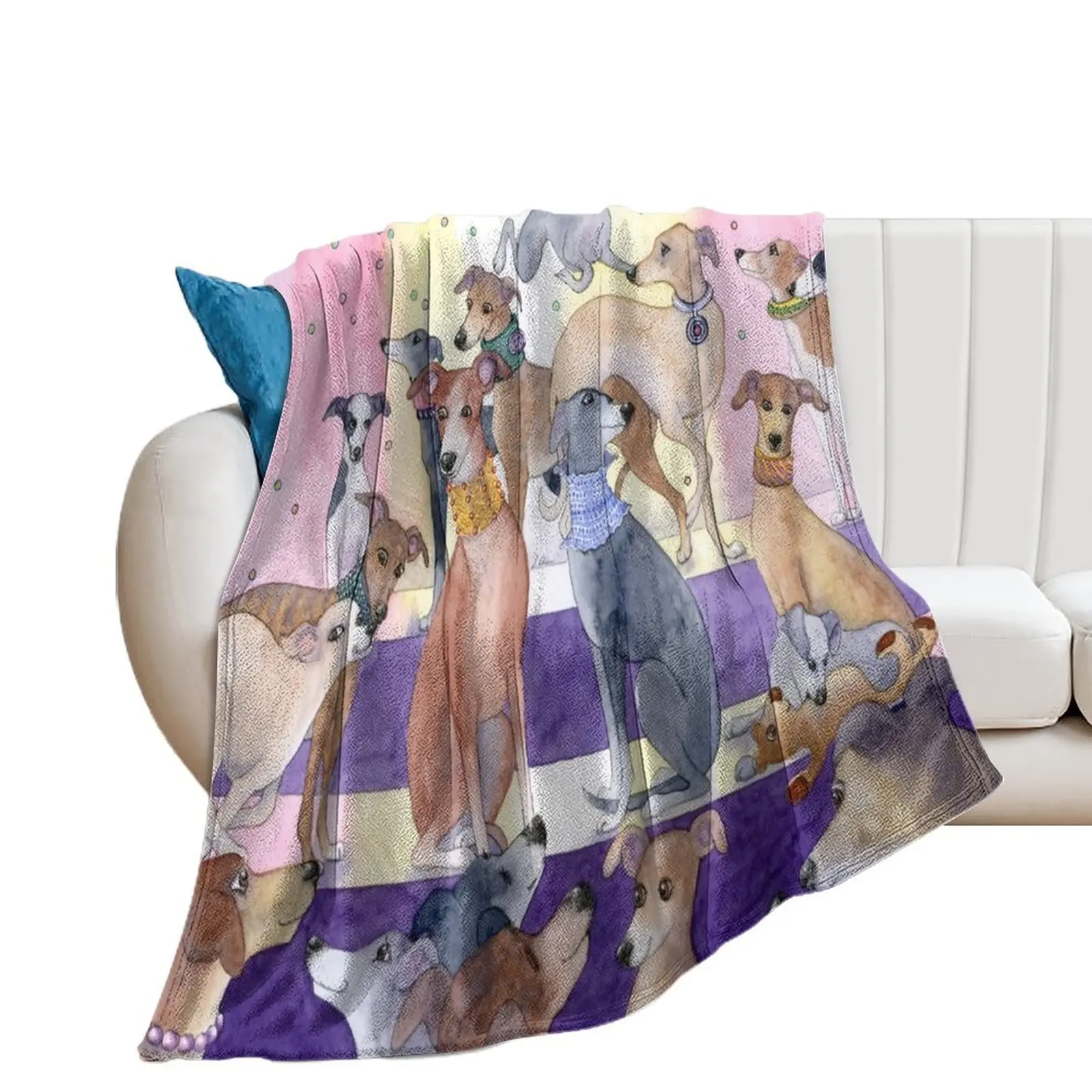 

Who let the pups out at the new neckwear for whippets and greyhounds fashion parade Throw Blanket Moving Warm anime Blankets