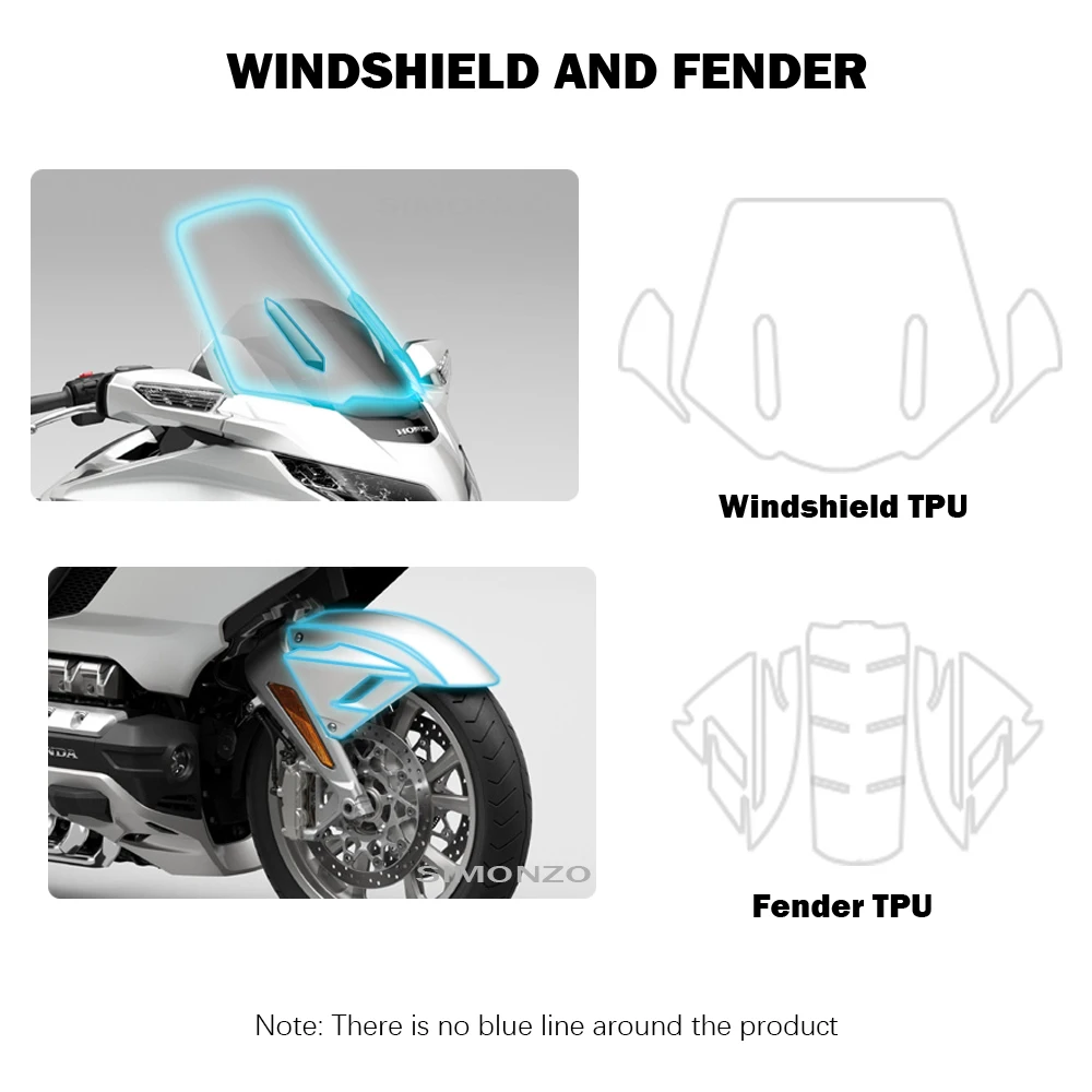 For HONDA Goldwing GL 1800 GL1800 2023-2024 Special Real TPU Fairing Protection Anti -Scratch Film Windshield Protective Film