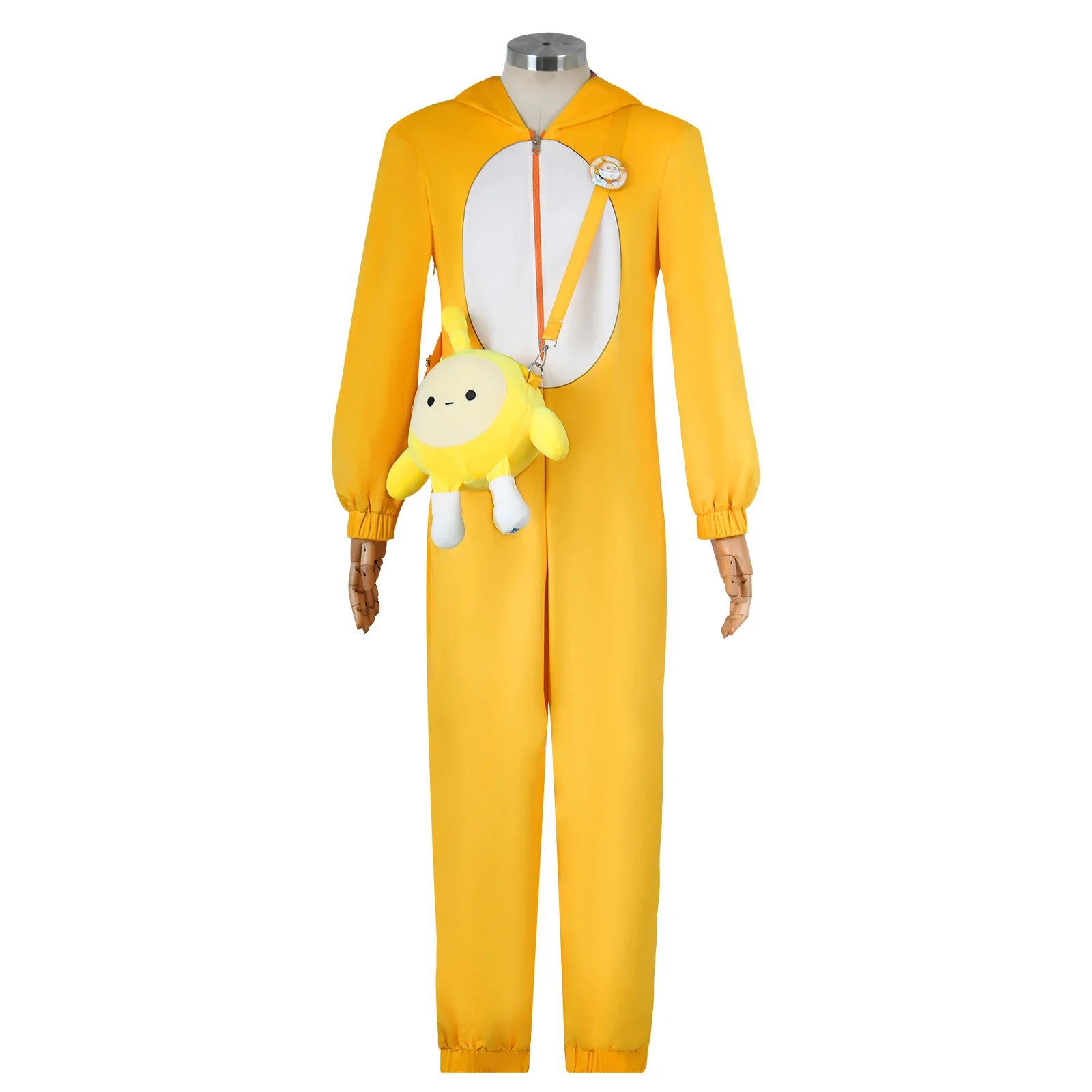 Spiel Identität v Lucky Guy Cosplay Kostüm gelb eggy guter Freund neue Haut Overalls Halloween Party Uniform Anzug für Männer Frauen