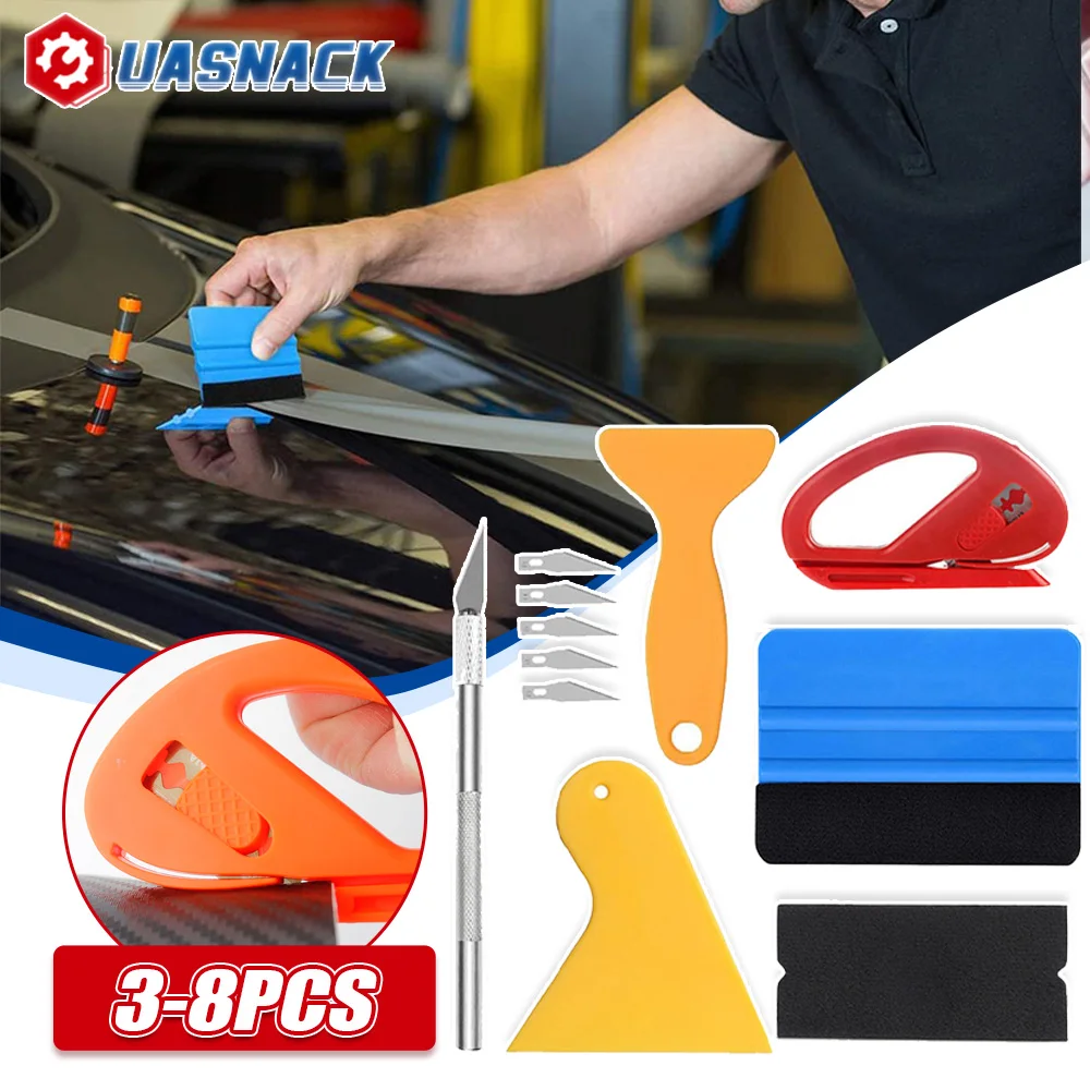 Car Film Wrap Tools Kit Squeegee Set Vinyl Scraper Cutter for Vehicle Window Tint Car Accessories Wrapping Tools Vinyl Spatula