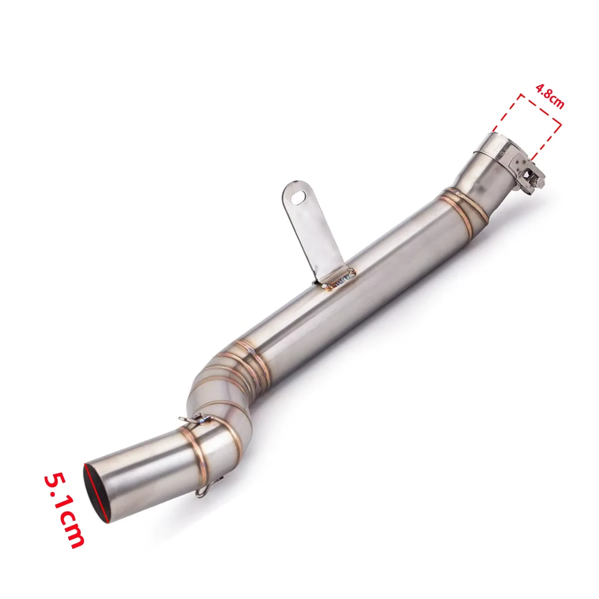 Straight Through Side Outlet Exhaust Mid Link Pipe No Chamber Modified Parts For QJMOTOR Race 600 Sai 600 Motorcycle