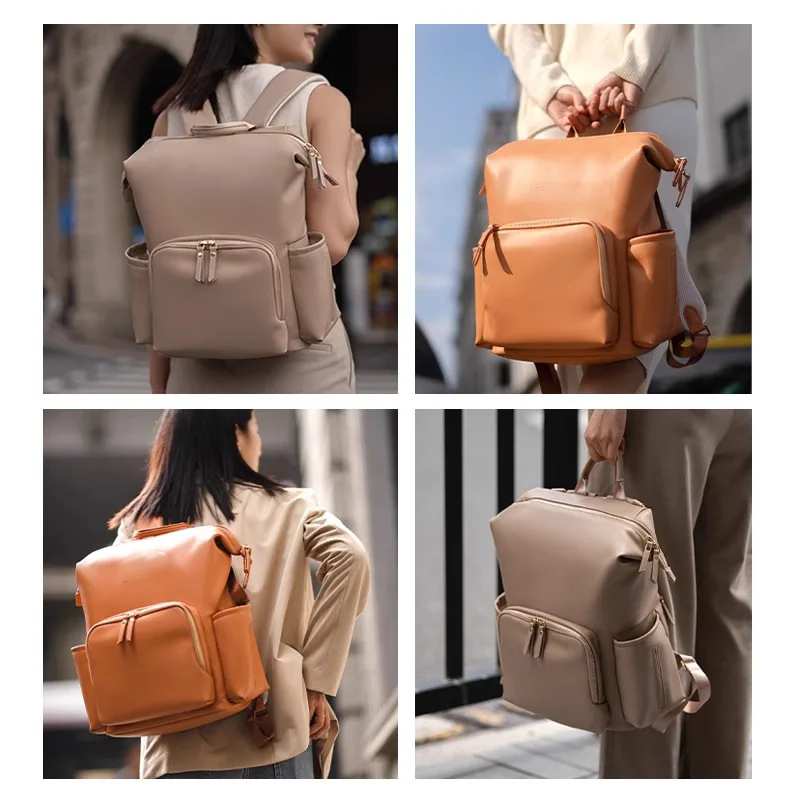 

Mommy bag shoulders PU shoulders large capacity mother and baby out lightweight handbag backpacks