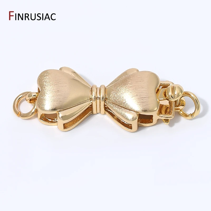14K Gold Plated Brass Heart Shape Insert Box Clasps,Lock For Jewelry,Fastener Lock Clasps For DIY Bracelet Necklace Accessories