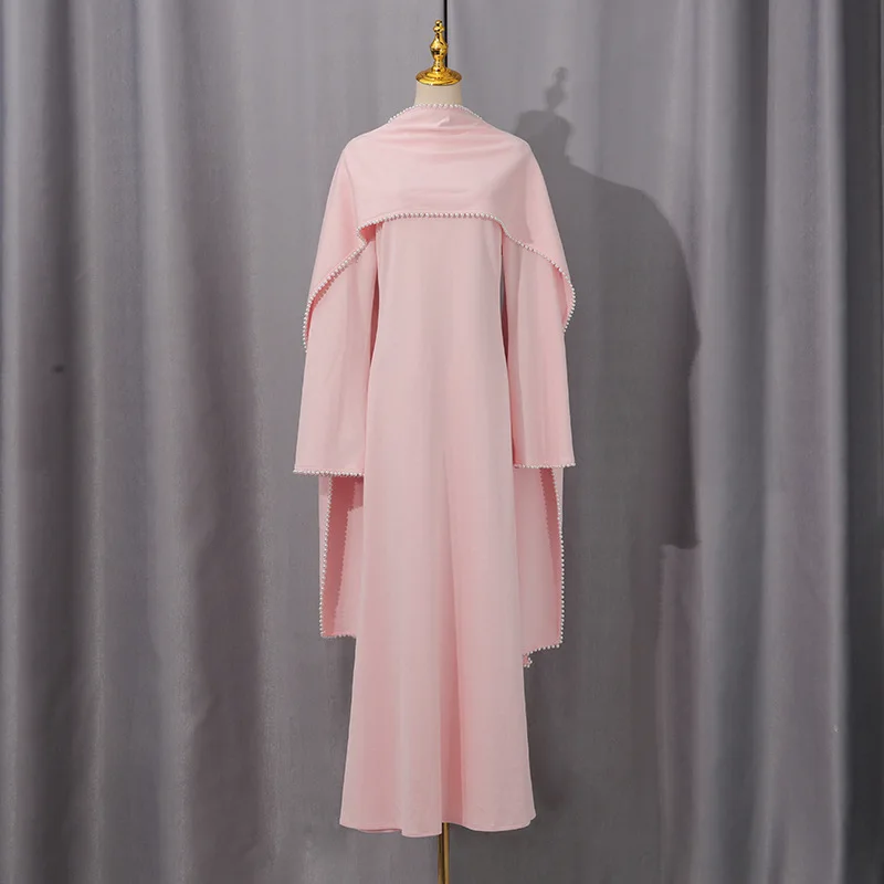 2026 Neues Französisches Elegantes Abendkleid in Unifarbe mit Langen Ärmeln und Schal-Design Schlankmachendes und Elegantes Langes Kleid – Detail 20