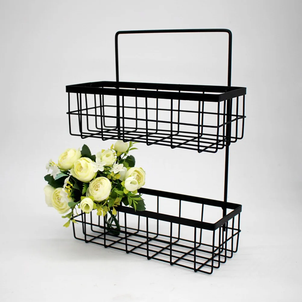 

Wall Mount Shelf No Punching Required Bathroom Storage Rack Iron Kitchen Organizer Simple Design Hanging for Kitchen