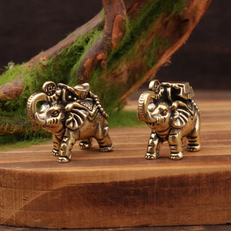 1/2Pcs ingot gold brick lucky elephant ornament Chinese auspicious Nacai blessing home living room office crafts