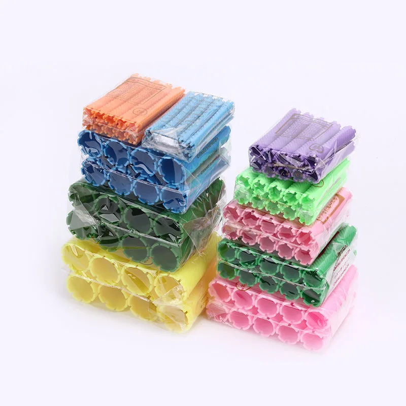 3 Packs/set 30mm Hair Perm Rods with Rubber Bands Kit Cold Permanent Bar Plastic Curlers Rollers Set Wave Fluffy Corn  1507