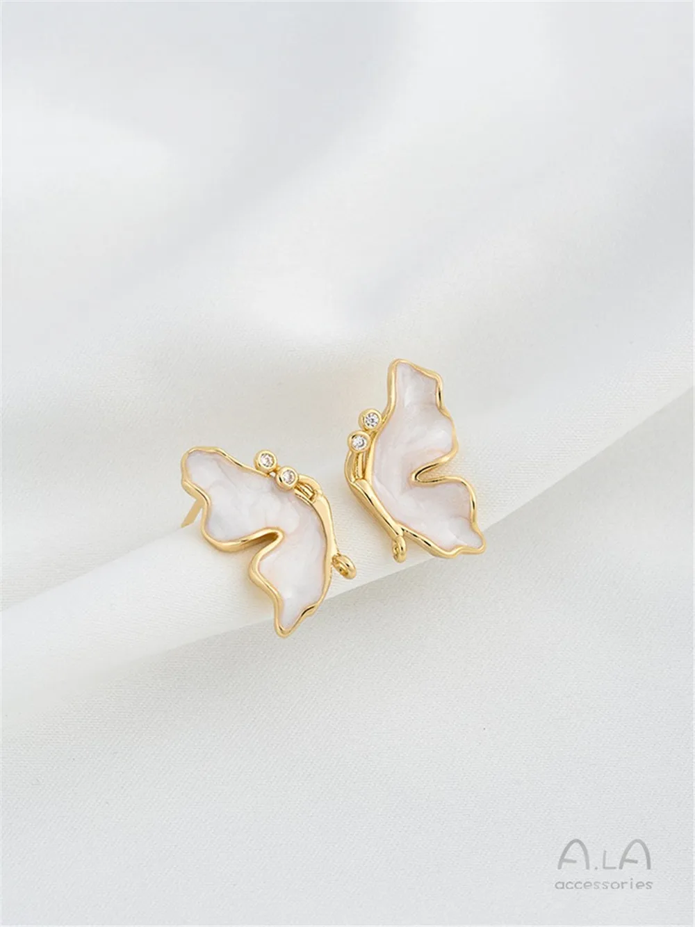

14K Gold-plated Drops of Oil Fairy Butterfly Earrings 925 Silver Diy Hand-made Earrings Ear Jewelry Materials F406