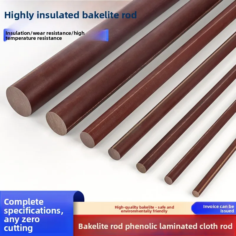Bakelite Rod Insulation High Temp Resistant Phenolic Resin Laminated Cloth Rod Solid Round Column Diameter 8 200mm