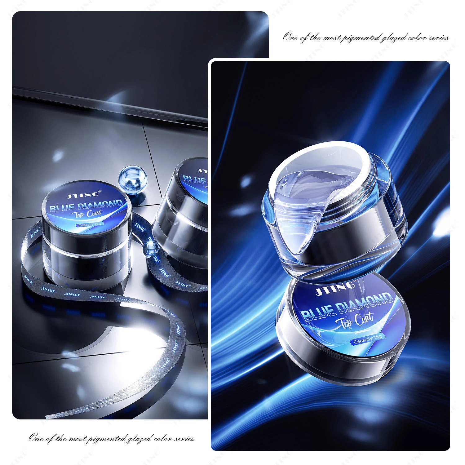 JTING 1 قطعة 15 مللي تأثير فريد غير أصفر أزرق الماس معطف فوقي هلام طلاء الأظافر هيما الحرة الماس معطف فوقي هلام البولندية #4