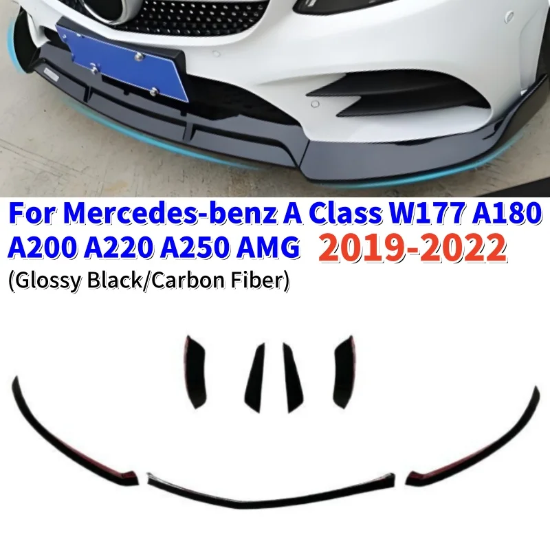 

Комплект накладок-сплиттеров на передний бампер для Mercedes-Benz A-Class W177 A180 A200 A220 A250 AMG 2019-2022