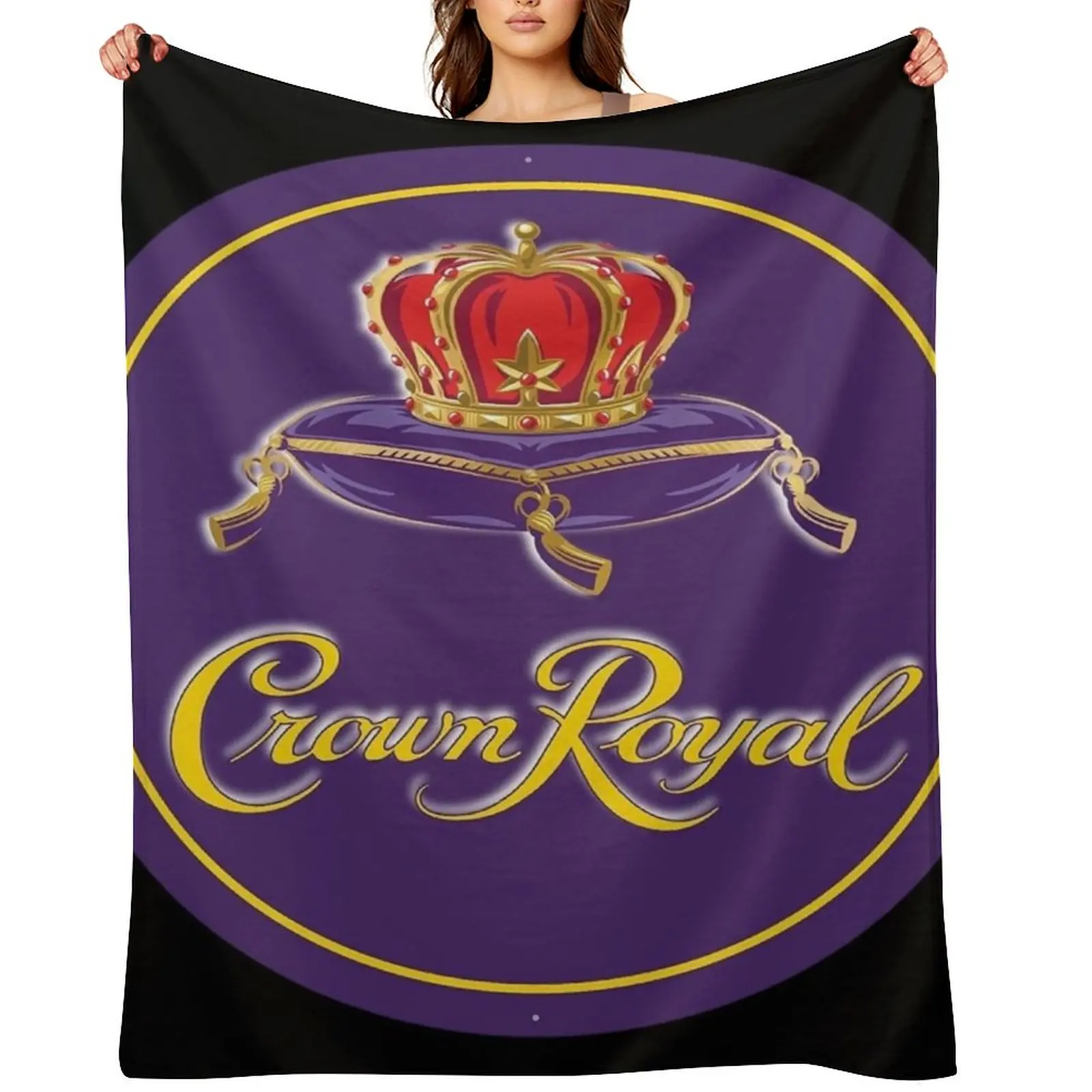 

hand made picture of a rhino crown royal crownroyal Throw Blanket Decoratives Personalized Gift sofa bed Kid'S Blankets