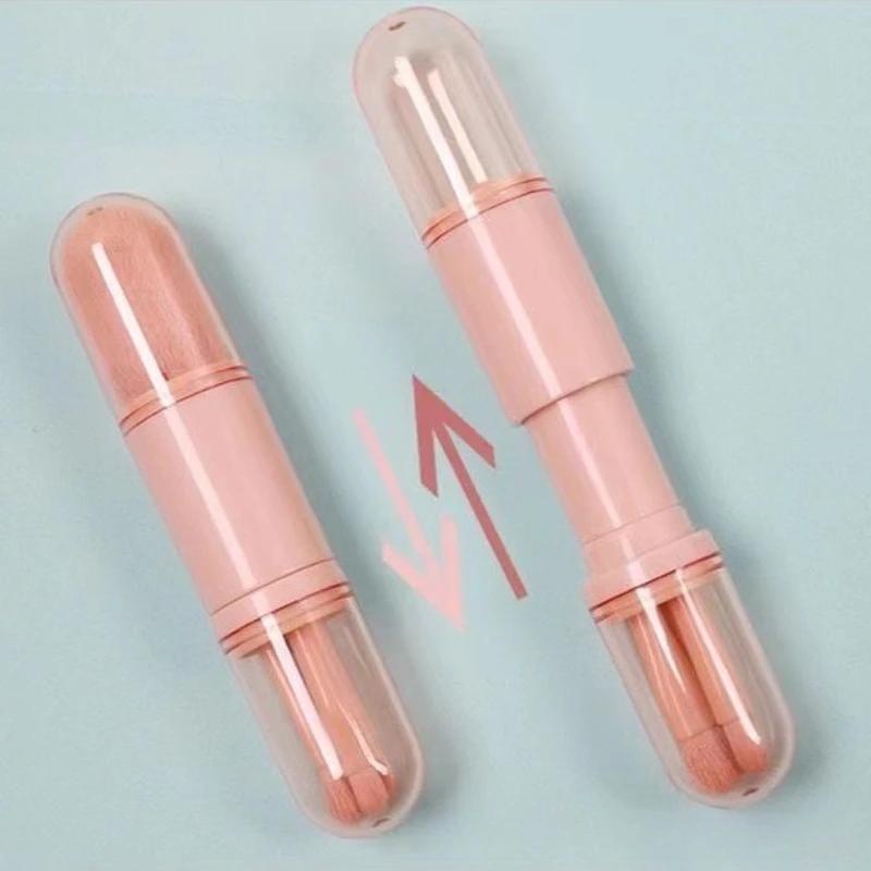 4 in 1 Soft Fluffy Makeup Brush Makeup Brushes Set Retractable Professional Foundation Powder Eyeshadow Blending Makeup Brush