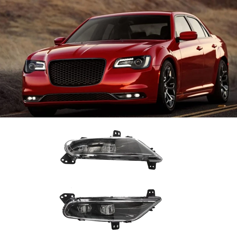 Car Front Bumper LED DRL Daytime Running Light Turn Signal Fog Lamp For Chrysler 300C 2015-2020