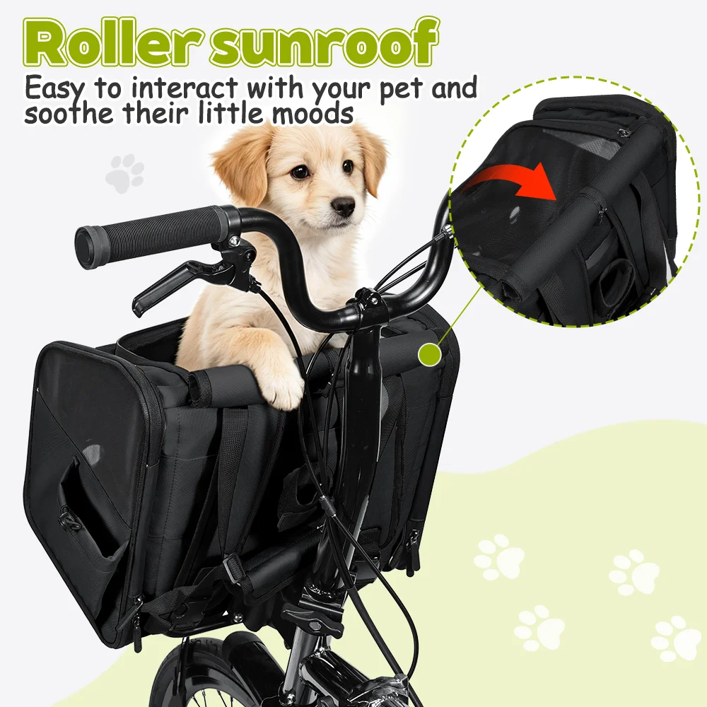 NEWBOLER Brompton Faltfahrrad Haustiertasche Tragetasche Tragbare Fahrrad-Vordertasche Faltbare Outdoor-Reisetasche für Katzen und Hunde – Detail 12