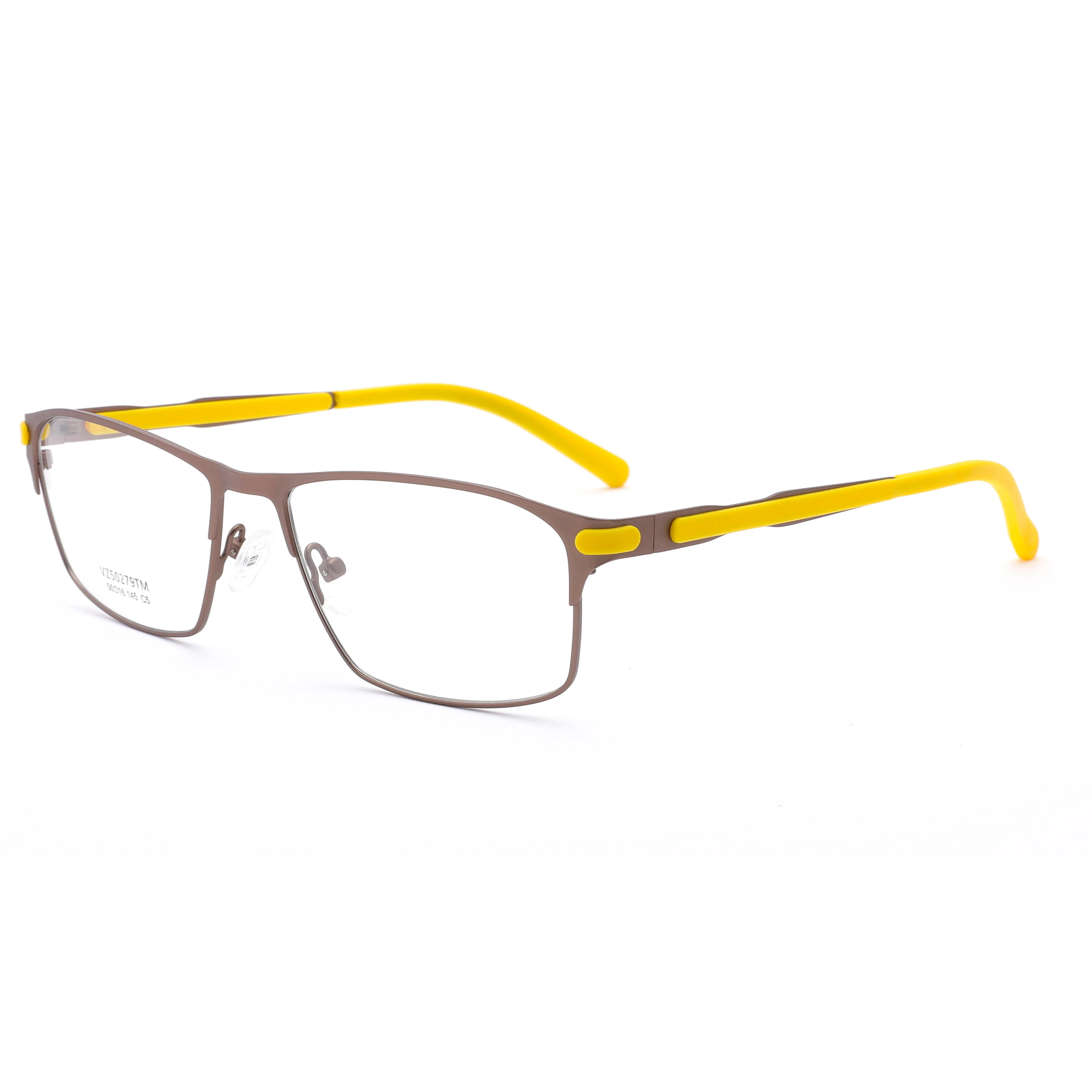 VZONE Unisex Yellow Lightweight Sport Metal Optical Frames with Rubber Temples Colorful Prop65 Tested Eyeglasses Eyewear