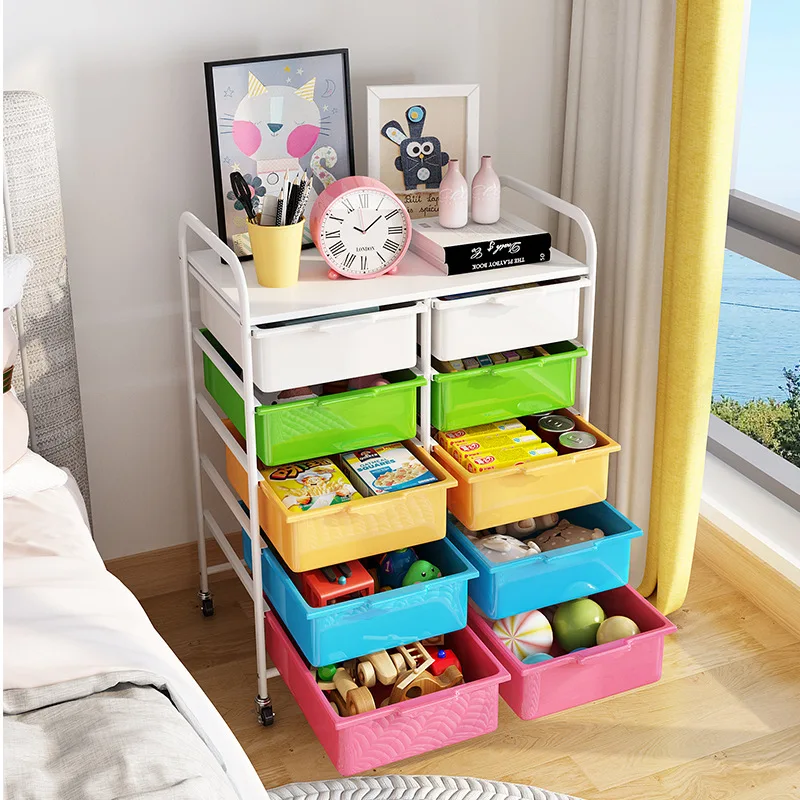 Children's toys sorting storage racks floor to floor kitchen lockers multi-layer removable cart