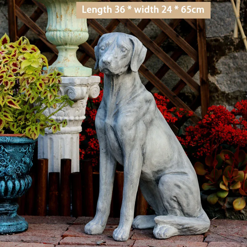 Home Decor Dog Ornaments Gardening Outdoor Garden Courtyard Lawn Decoration Magnesium Oxide European Retro Statue Sculpture