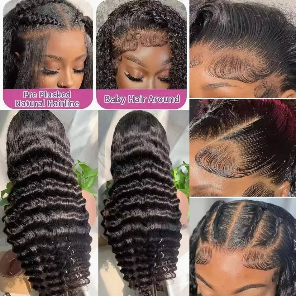 30 32 بوصة البرازيلي موجة فضفاضة 200 الكثافة موجة فضفاضة 13x4 HD الدانتيل شعر مستعار أمامي 13x6 الدانتيل أمامي خصلات الشعر المستعار الإنسان النساء #4