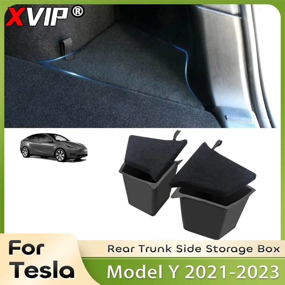 

Бокс для хранения заднего багажника XVIP, подходит для Tesla Model Y 3 21-23, левый правый угол, модель организатора 3 Highland 2024, флокирующий чехол