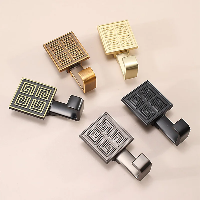 New Chinese Style Clothes Hook Antique Copper Cabinet Hook Dormitory Entrance Clothes Hook Wall Hanging Single Hook Hardware
