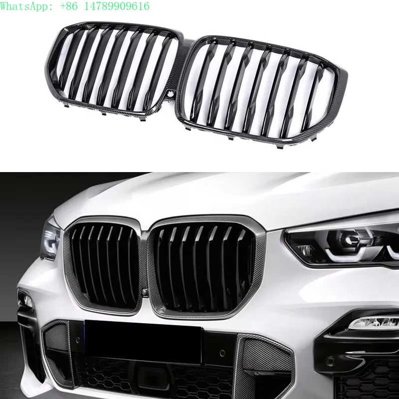 Complete OEM Facelift Conversion & Custom BuildG05 X5 X5M Carbon Fiber Front Grille Double Vertical Bar Single Line 3 Color For