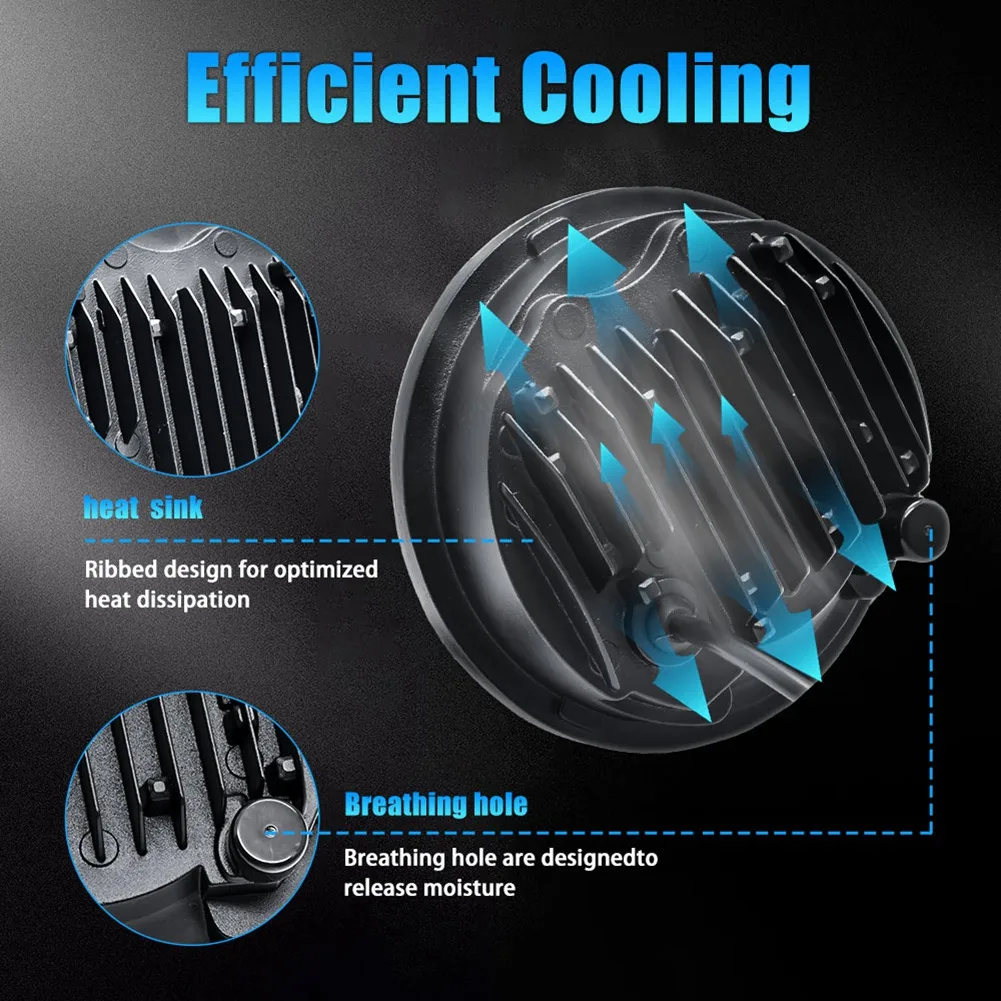 مصباح أمامي LED 5.75 ، 5-3/4 مصباح أمامي للدراجة النارية مع هالو DRL أبيض لدراجات Harley Sportster Iron 883 Dyna Street