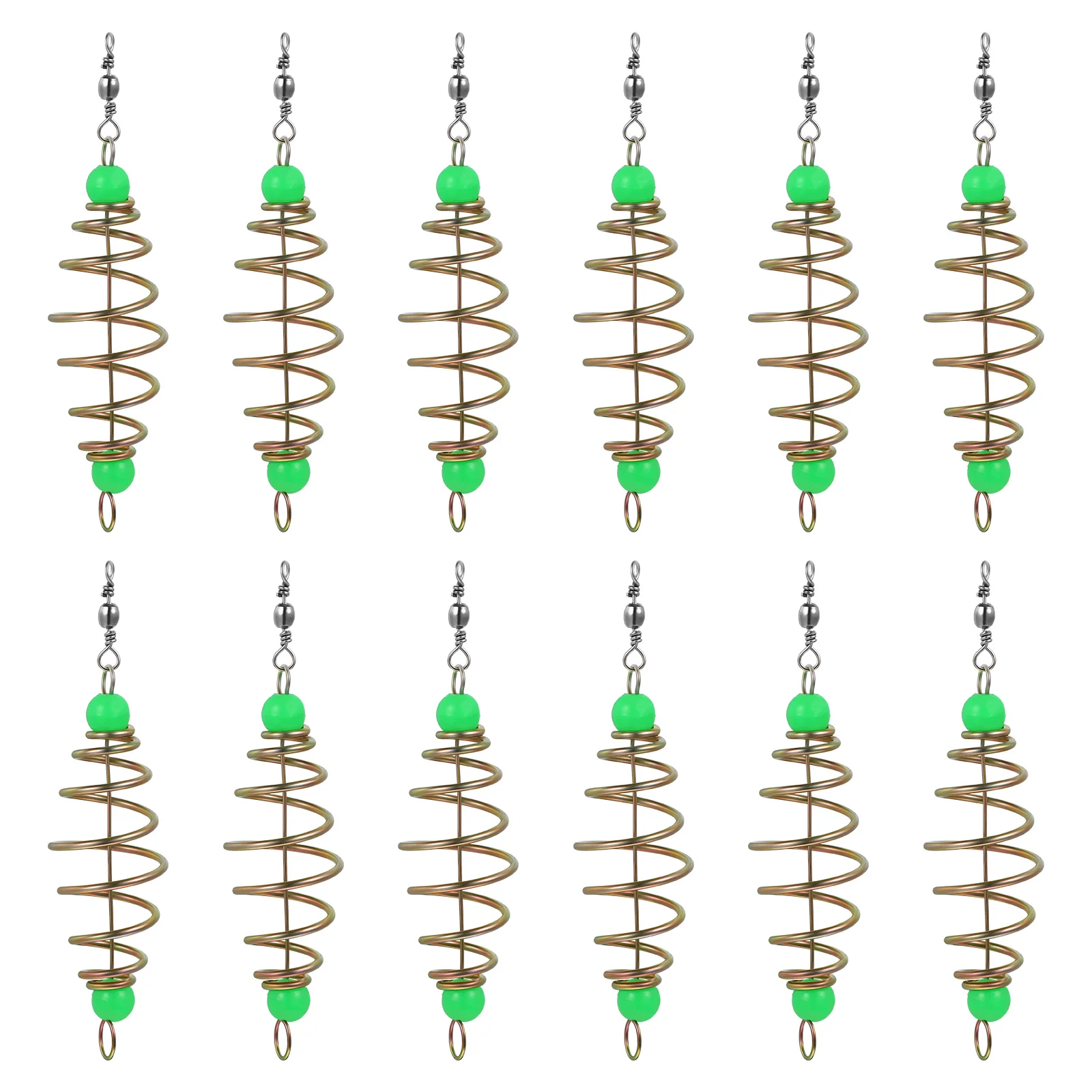 

12 Pcs Spring Bait Fishing Feeder Catfish Fedder Holder Accessories Carbon Steel Cage
