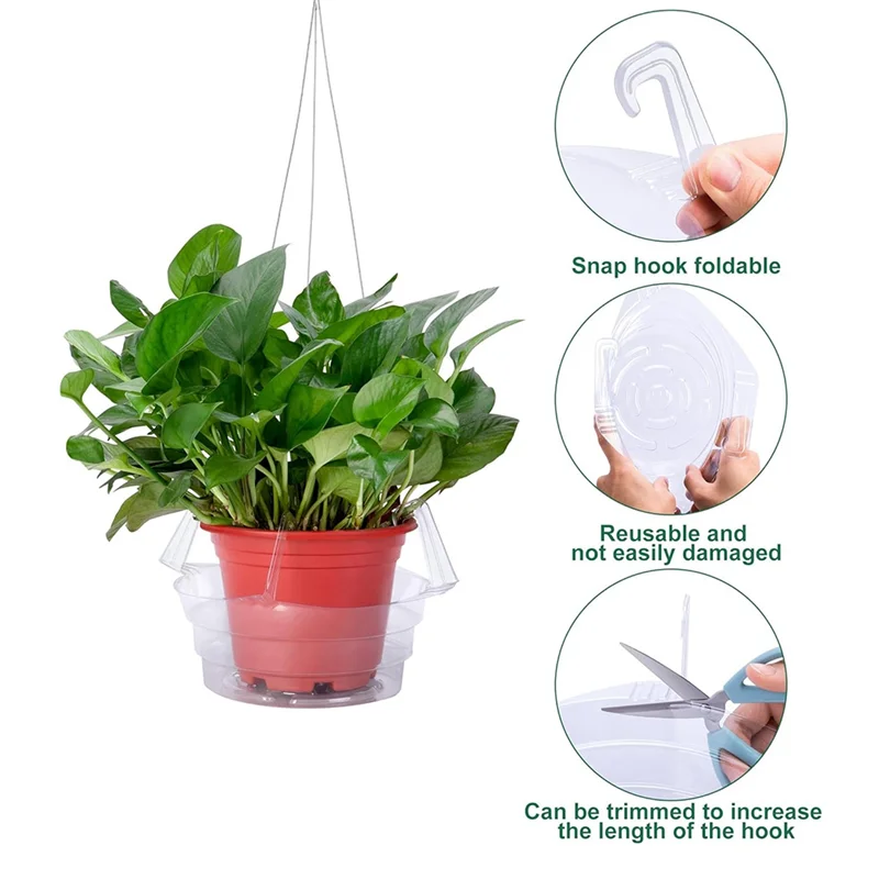 

ABMI-15 Pcs Hanging Plant Water Catcher-8 Inch Clear Plastics Plant Water Catcher Tray-Hanging Plant Saucers Drip Pans