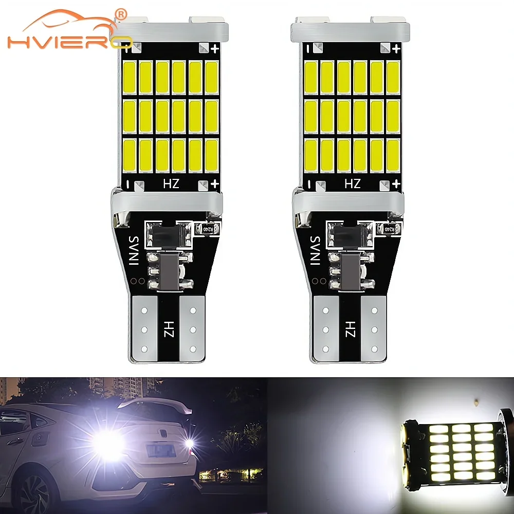 

2X Car Brake LED Universal T15 1156 1157 Auto Back Light Turn Signal License Plate White 45SMD 4014 Reverse Lamps Waterproof Fog