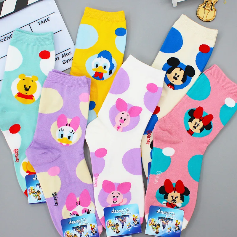 

Disney Cartoon Mickey Minnie Daisy Duck Printing Stockings Women's Autumn and Winter New Cute Cartoon Medium Socks