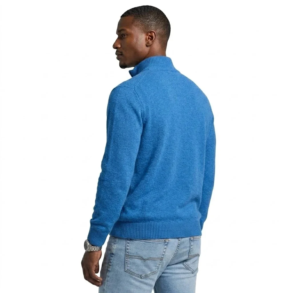 Herbst Herren Reißverschluss-Strickpullover T-Shirts Lässige Langarm Stehkragen Pullover Tops Warme Herbst-Winter-Jumper Oberteile Hemd Jacke – Detail 15