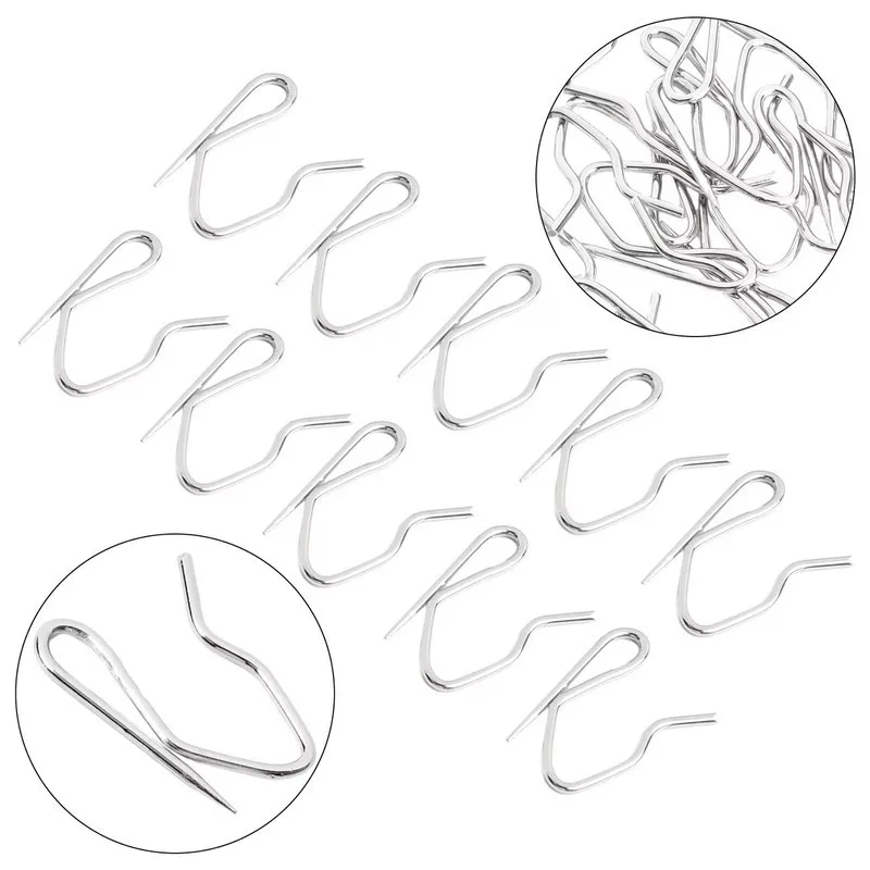 49 pcs 3cm S-Pin Drapery Hooks with Rust Resistant Durable, ideal for Door Curtain Hanging and Curtain Pleat Fixing