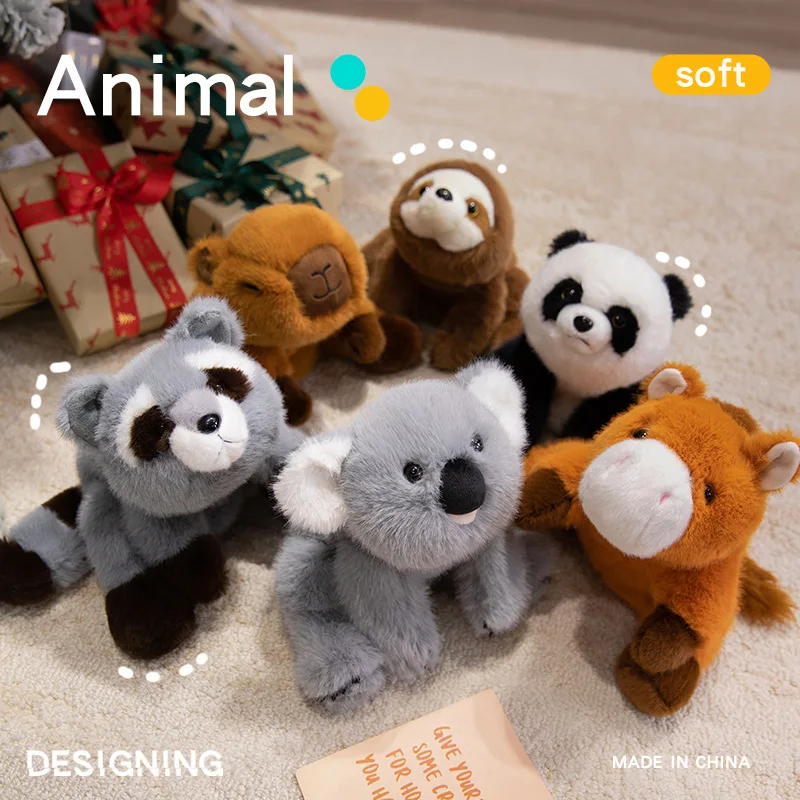 Serie de juguetes de peluche de animales acanalados suaves de 35cm, Capybaras, Koalas, perezoso, Panda, caballos, almohada suave, decoración cómoda para regalo de cumpleaños para niñas