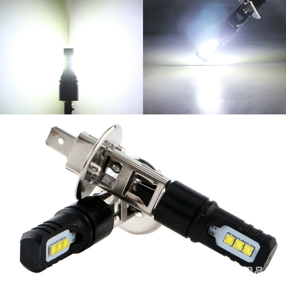 2pcs H1 LED Headlight 360 Degrees 6000K Daytime Running Lights Fog Lights H1 High Beam Xenon White Car Fog Light