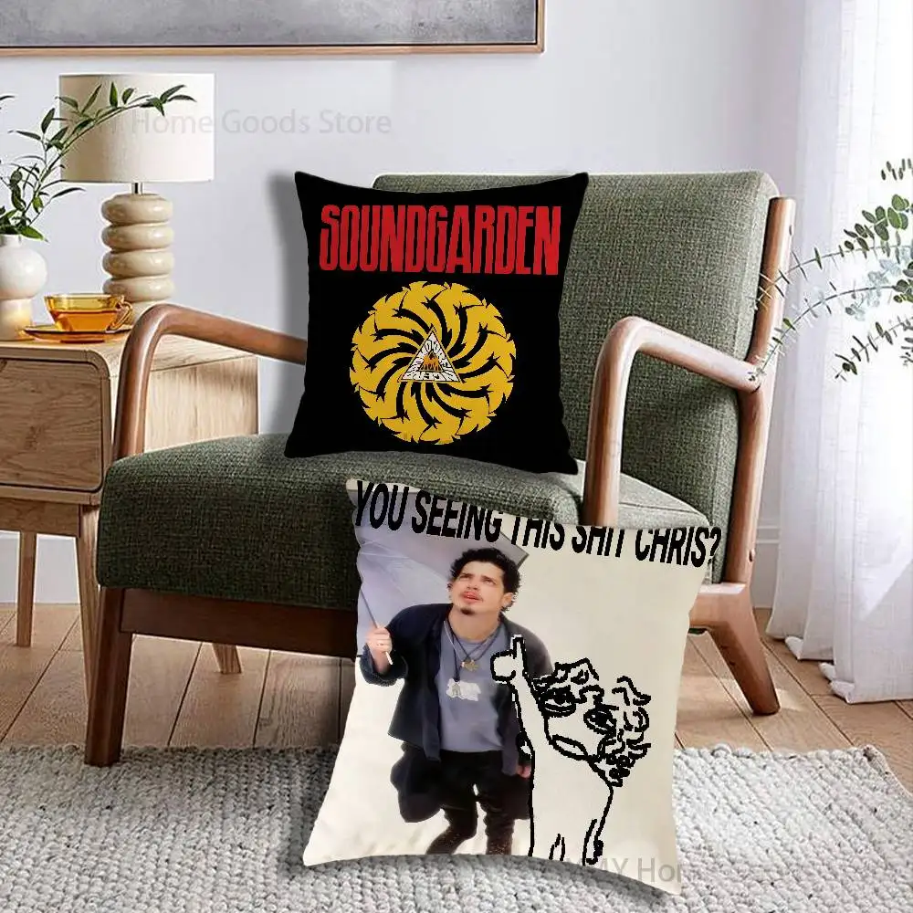 Chris Cornell Band S-Soundgarden Cartoon Printing Pillowcase Customized Pillow Cover for Sofa Home Decor