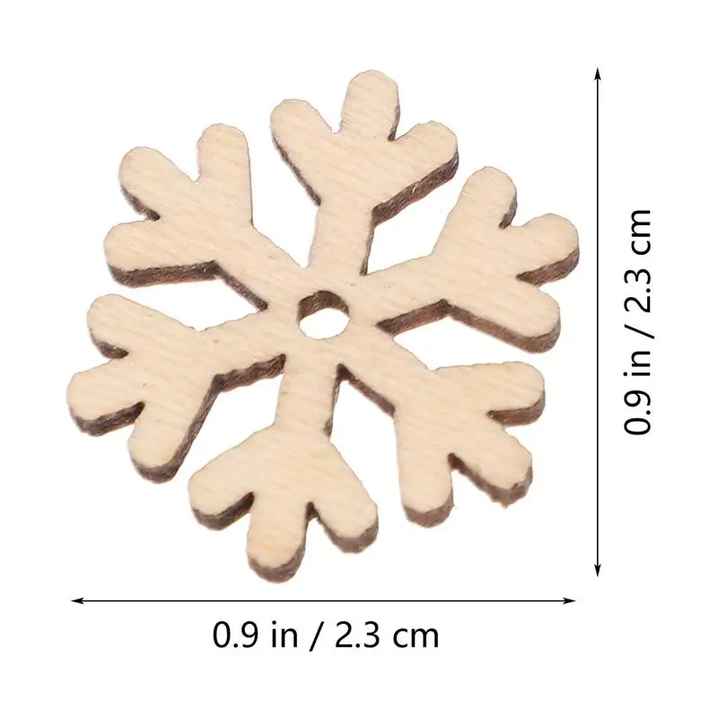 50pcs/100pcs Christmas Snowflake Wooden Pieces Wooden Cutouts Craft Christmas Snowflake Ornament Christmas Decoration For DIY