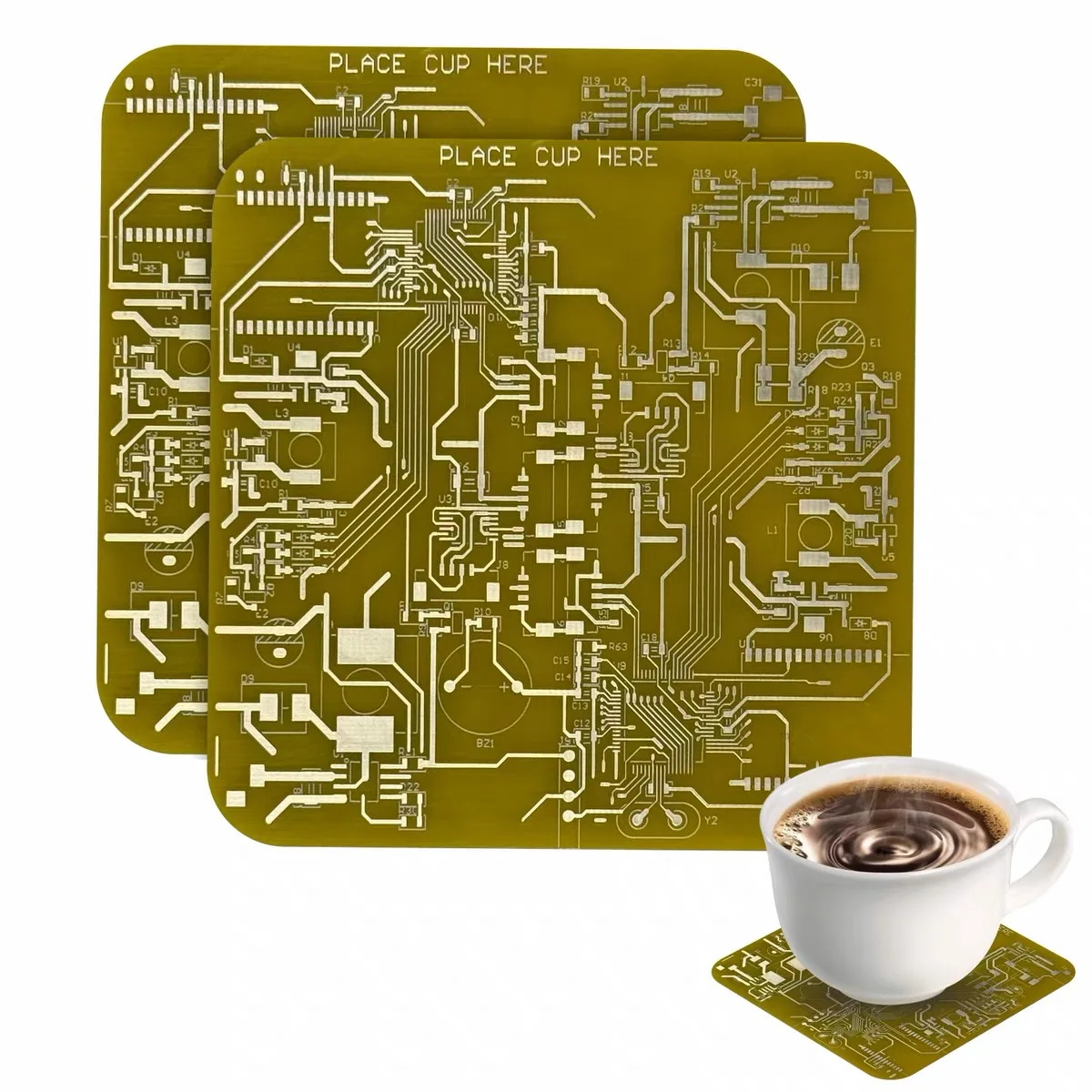 2pcs Circuit Board Heat-Resistant Creative Coaster Engineer Personalized Gift Custom PCB Board