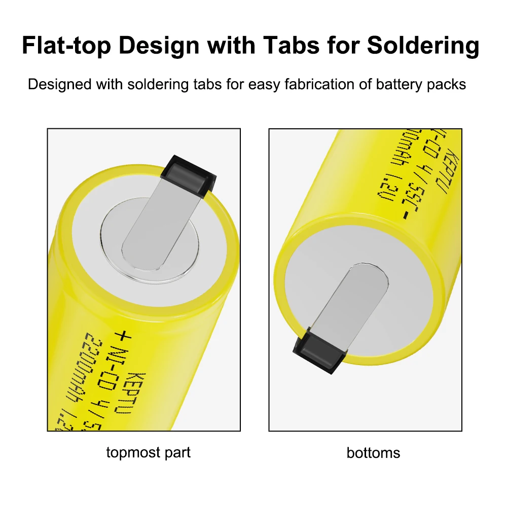 Bateria Keptu 1.2V Sub C 2200mAh Ni-Cd 4/5 SC akumulator 4/5 ogniwo z zakładkami spawalniczymi do DIY elektronarzędzi