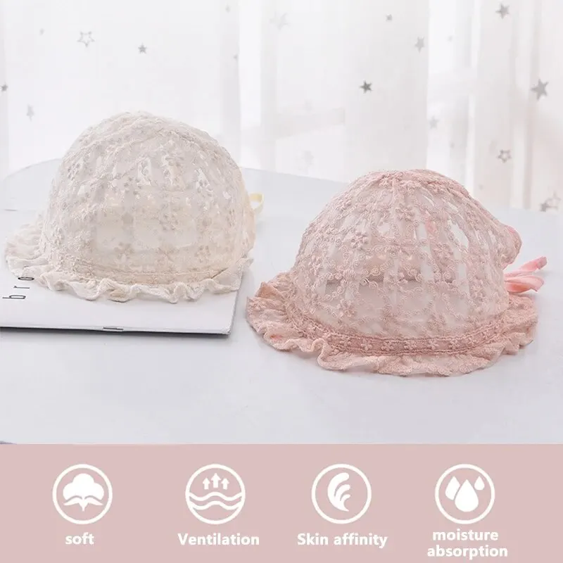 Lace Court Baby Hat Soft Breathable Cotton Newborn Infant Bonnet Cap Summer Summer Girl Sun Hat