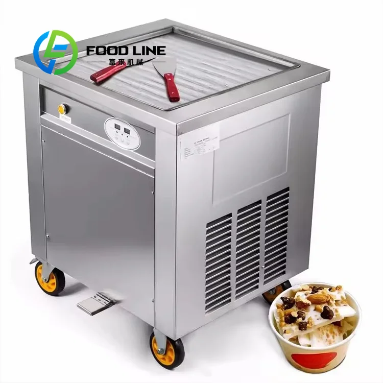 

Large Working Area Thai Ice Cream Roll Machine Wide Flat Plate Space For More Raw Material Mixing And Batch Production