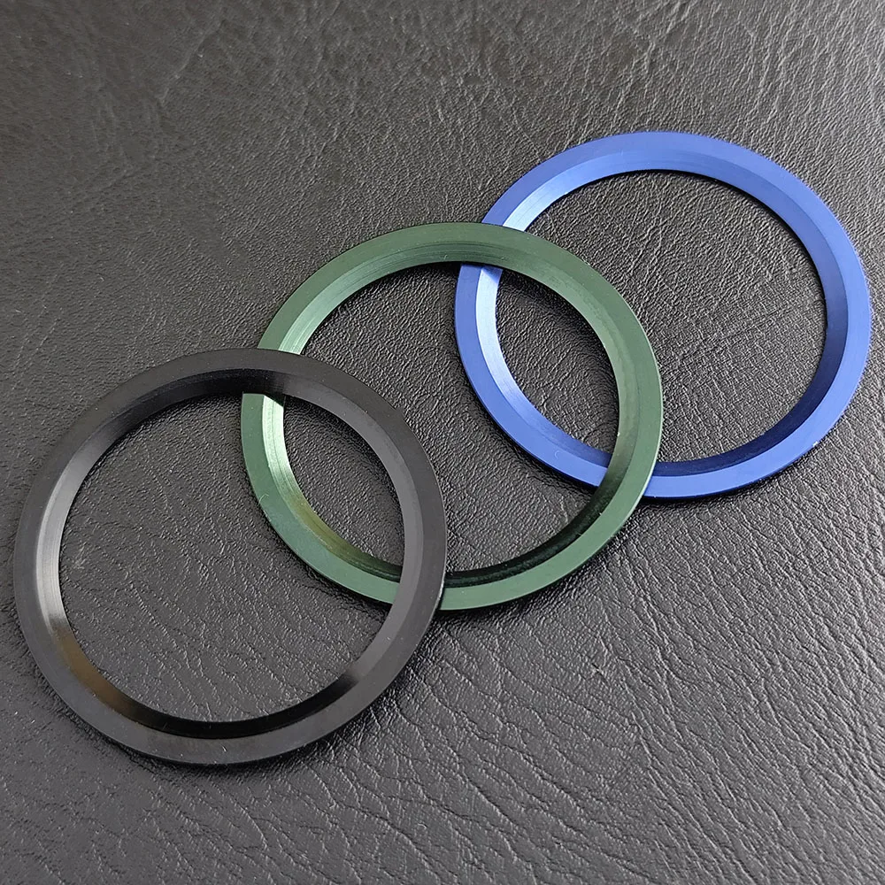 40.5mm*32mm アルミニウムベゼル ブルーグリーン夜光 高品質傾斜ベゼル メンズ腕時計ベゼル交換用アクセサリー