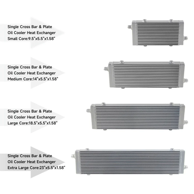 10AN Universal Engine Single Cross Flow Bar & Plate Durable Oil Cooler  AN10 7/8