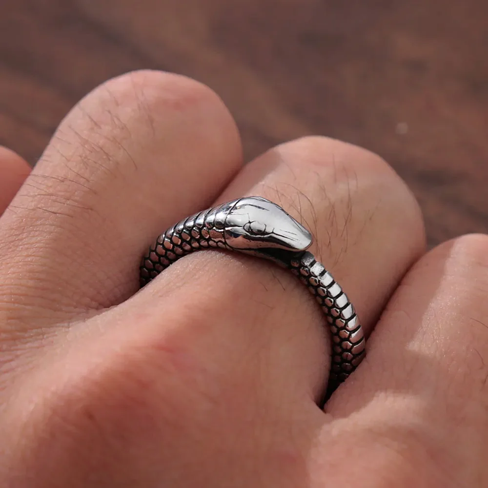 الفولاذ المقاوم للصدأ ثعبان خواتم للرجال والنساء ، Vintage مجوهرات الحيوان ، فاسق ، والأزياء بسيطة ، هدايا السائق ، دروبشيبينغ