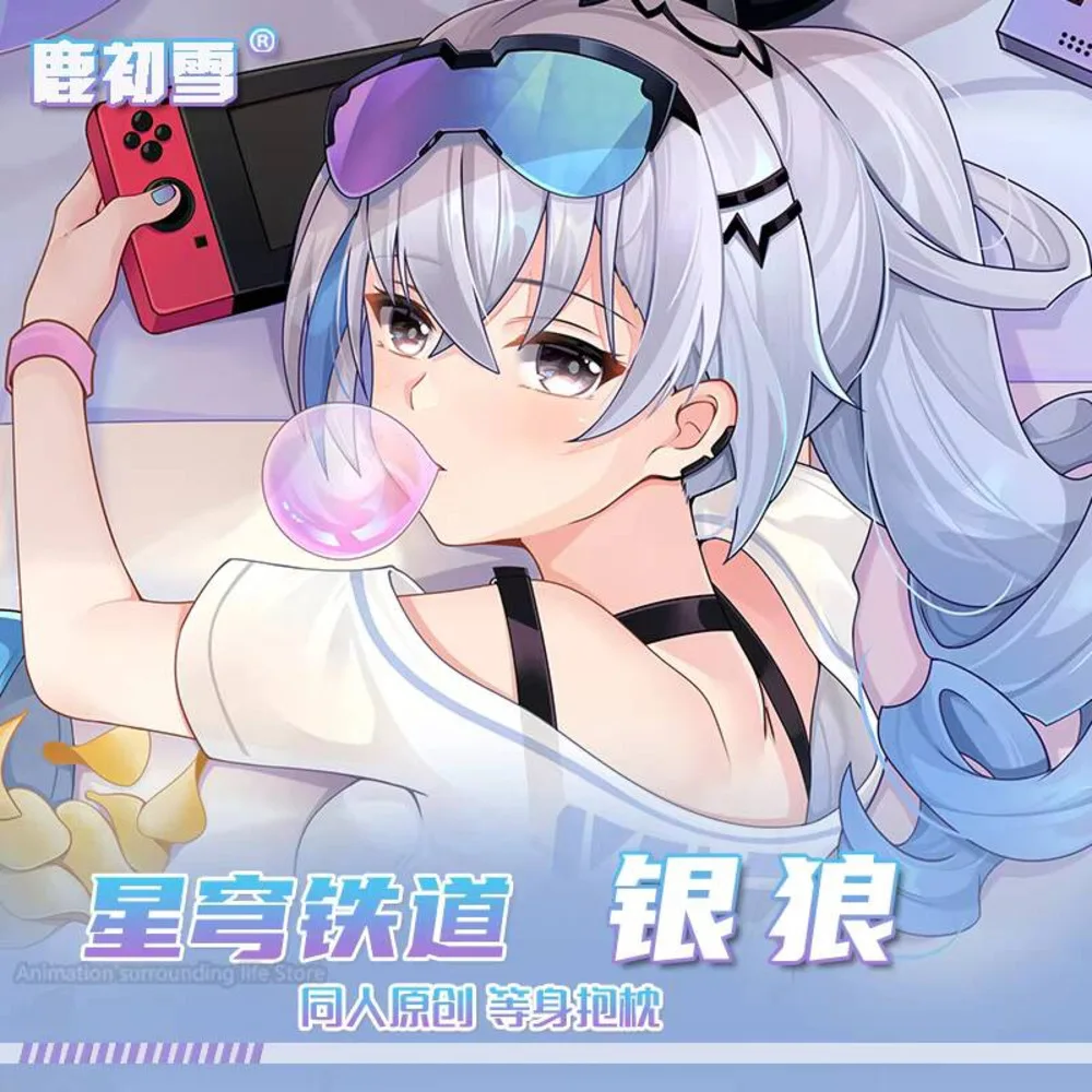 Dakimakura Anime Silver Wolf Honkai: Star Rail Body Pillow غطاء مطبوع على الوجهين بالحجم الطبيعي #2