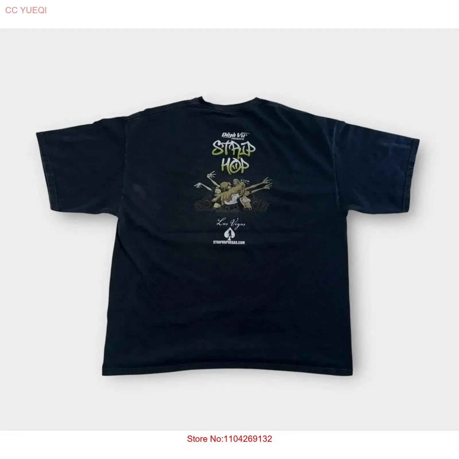 Deja Vu Strip Club T Shirt Mens 2XL Black Hop Las Vegas long or short sleeves vintage Washed Slightly Soft streetwear Stretched