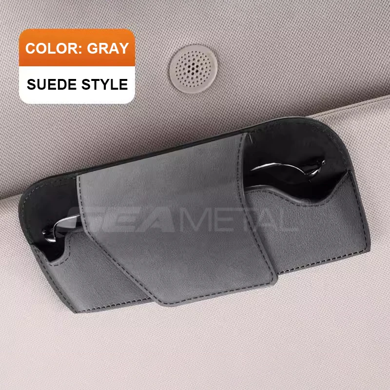 SEAMETAL Magnetische Suede Auto Brillenkoker Magnetische Zonnebril Houder Anti-Kras Zonneklep Brillen Bescherming Opbergdoos